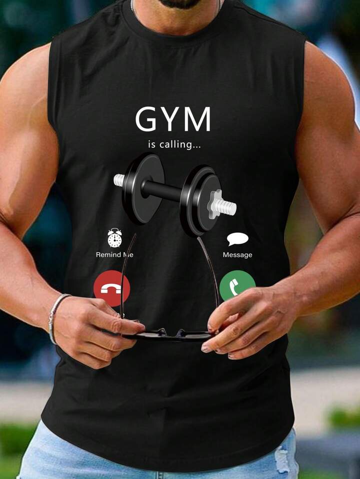 Men Letter Graphic Tank Top