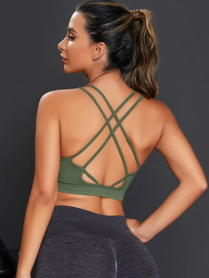Sexy Strappy Back Sports Bra