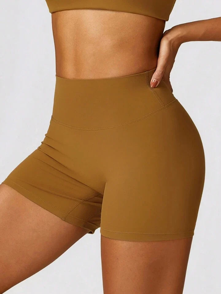 Women's Fitness Shorts, Yoga Pants, Running Sports Pants, High Elasticity Sports Pants, Pleated And Hip Lifting Pants Spandex Shorts