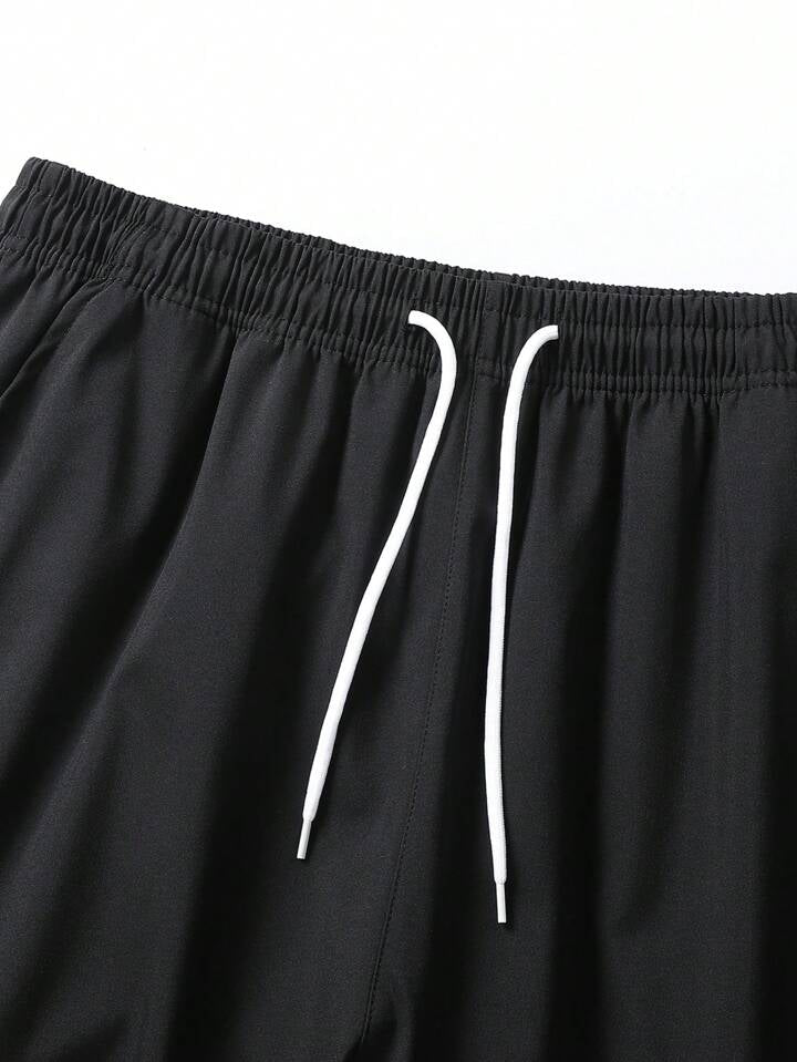 Men Two Tone Drawstring Hooded Sports Jacket & Sweatpants Gym Clothes Men, Athletic Suit, Tracksuit