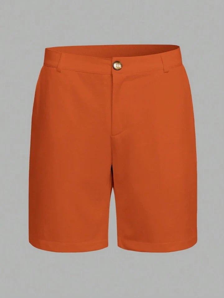 Homme Men Simple Solid Color Loose Fit Casual Shorts