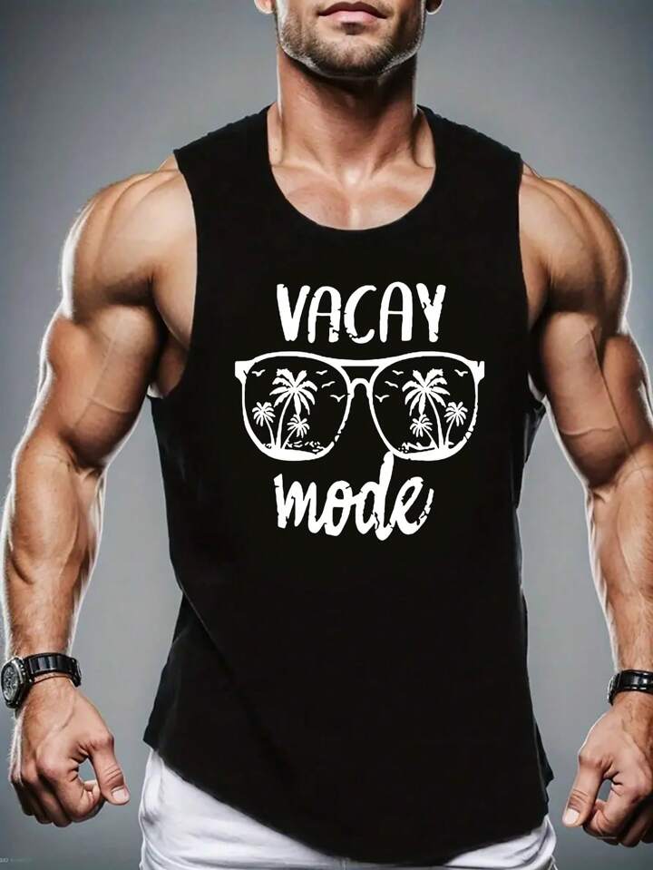 Men Slogan Graphic Tank Top