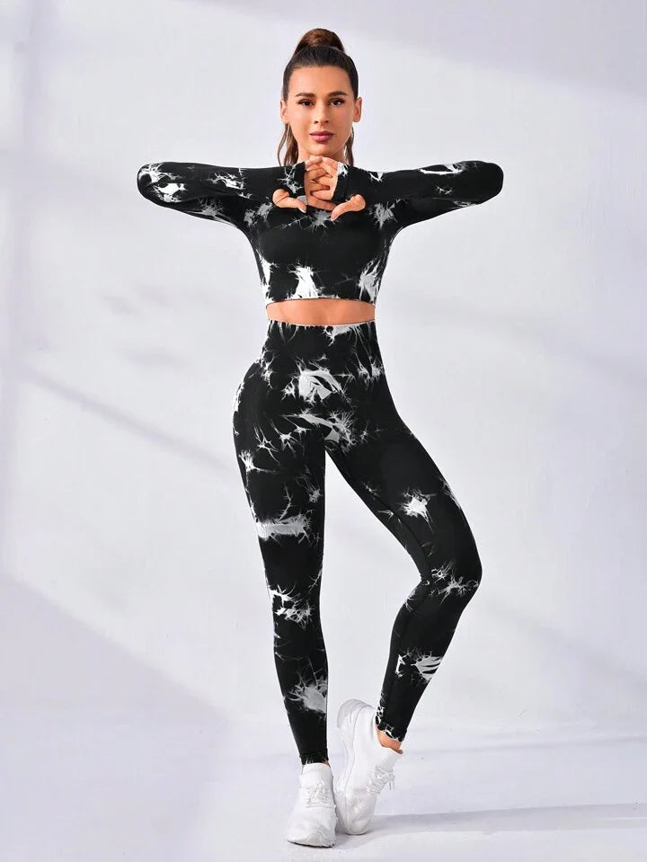 Yoga Trendy Women's Yoga Tie Dye Workout Set
