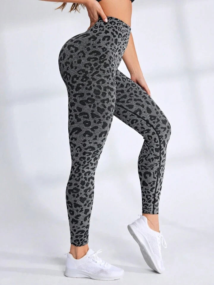 Leopard Print Seamless High Waist Stretchy Gym Leggings