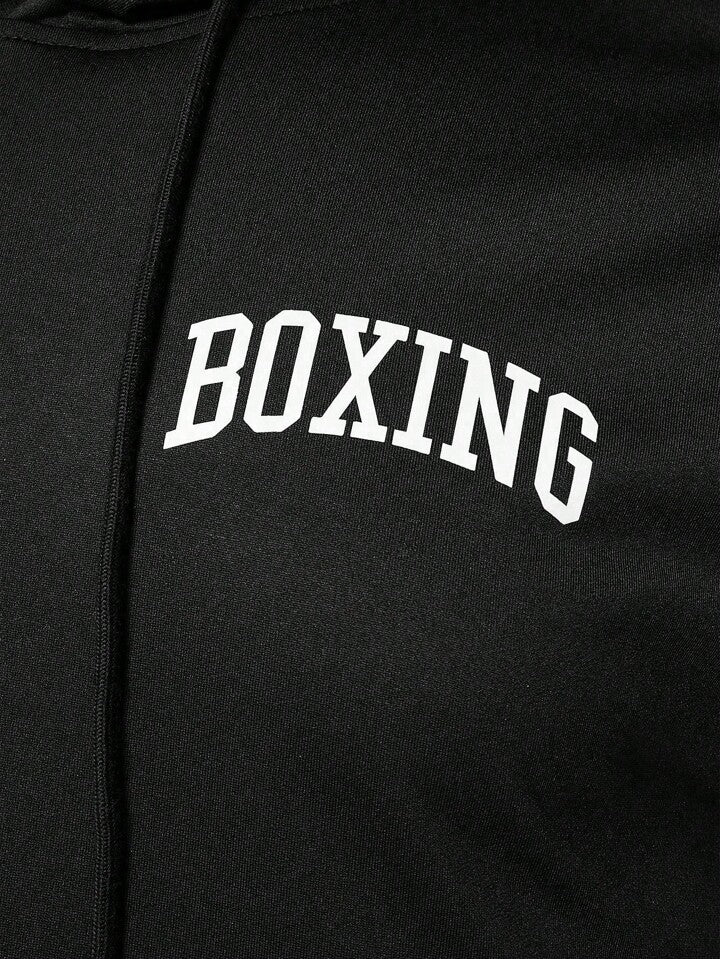 Men Shorts Set Men's Sleeveless Hooded Boxing Sportswear Set, Athletic Suit, Tracksuit Workout Set