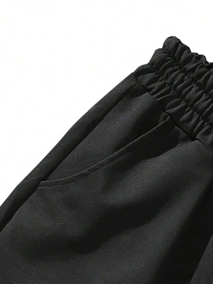 Homme Men Skull Print Drawstring Waist Shorts