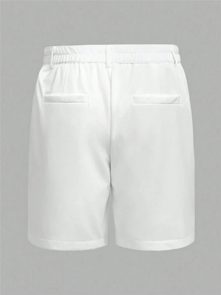 Manfinity Homme Men's Elastic Waist Straight Shorts