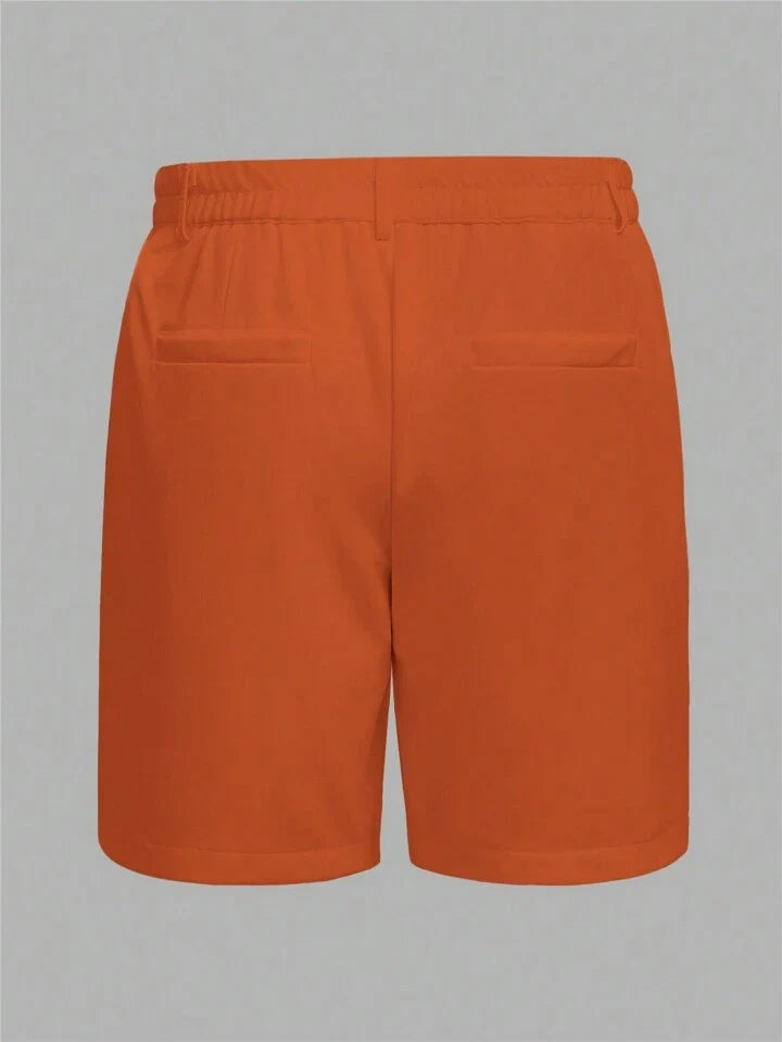 Homme Men Simple Solid Color Loose Fit Casual Shorts