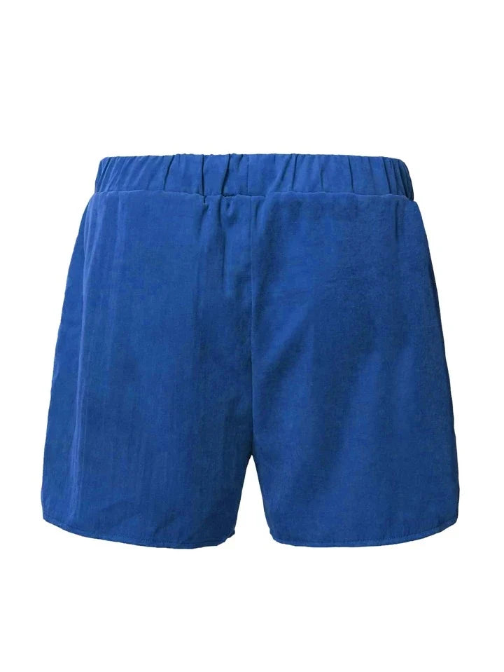Homme Men Drawstring Waist Slant Pocket Shorts